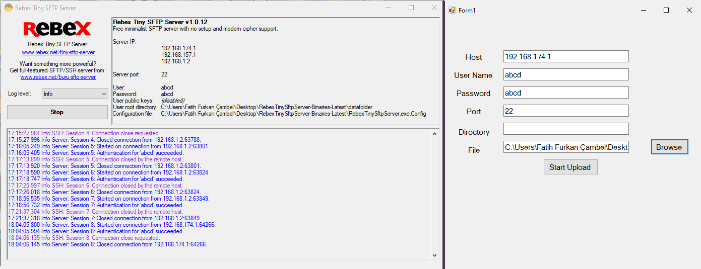 c# ve ssh kullanarak kendi sftp dosya yükleyici windows uygulamanızı nasıl kodlarsınız